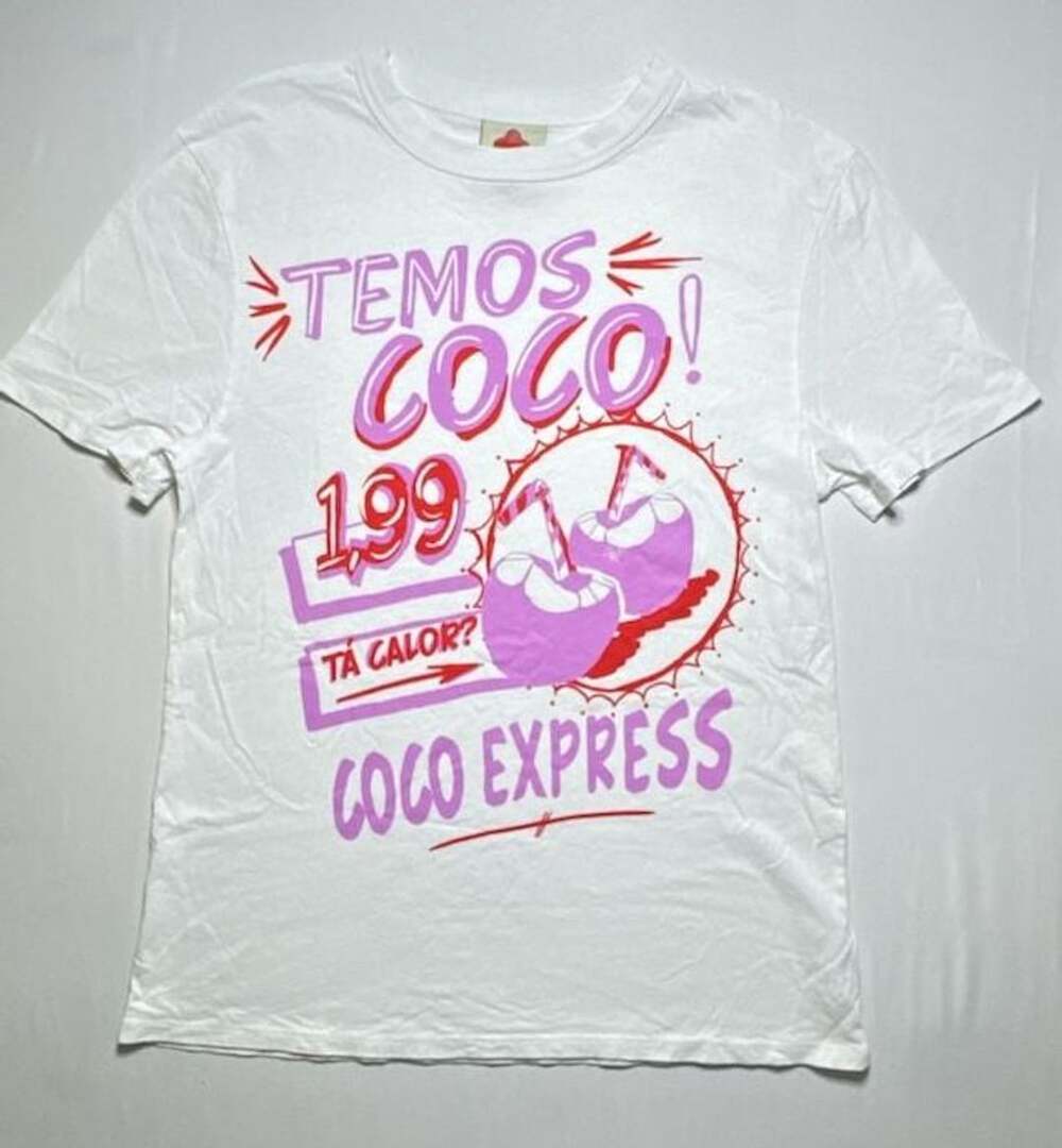 FARM Rio Temos Coco T-Shirt Size XS White Graphic